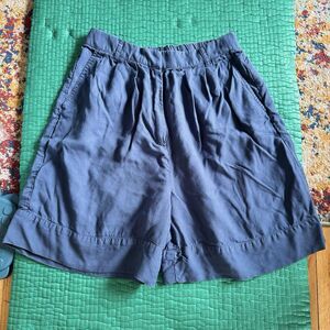 Nordstrom Sportswear High Rise Blue Linen Shorts 80s  Size M Mom Grandma Whimsy